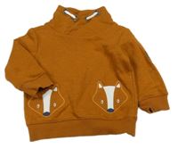 Medová mikina s liškami a komínovým límcem Topomini