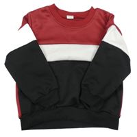 Vínovo-bílo-černá mikina Shein