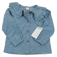 Nové - Světlemodrá halenka s límečkem 