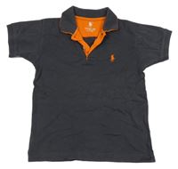 Antracitovo-oranžové polo tričko Ralph Lauren
