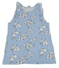 Světlemodrý top s motýlky H&M