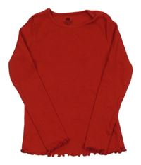 Červené žebrované triko H&M