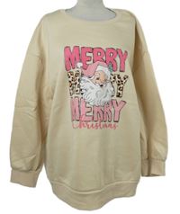 Dámská béžová vánoční mikina se Santou Shein vel. 54