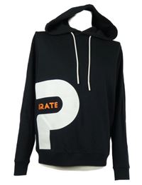 Pánská černá mikina s logem a kapucí Pirates Clothing 