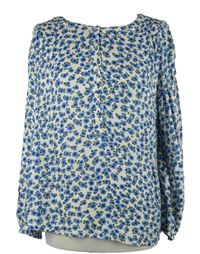 Dámská bílo-modrá kytičkovaná halenka Esprit 