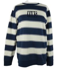 Pánská tmavomodro-bílá pruhovaná mikina s logem Vans 