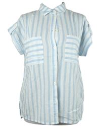 Dámská světlemodro-bílá pruhovaná halenka Ever.me 
