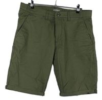 Pánské khaki plátěné chino kraťasy Esprit vel. 34
