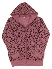 Vínová vzorovaná propínací mikina s kapucí Y.F.K.