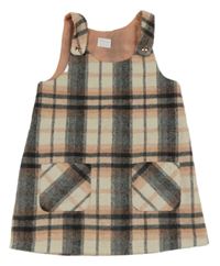 Černo-růžovo-bílé kostkované vlněné šaty F&F