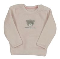 Světlerůžová chlupatá mikina s medvědem Little nutmeg