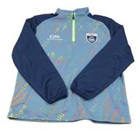 Modro-tmavomodrá sportovní mikina s flíčky a nápisem Masita