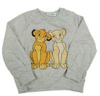 Světlešedá melírovaná mikina se Simbou Disney