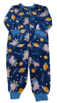 Tmavomodrý chlupatý overal s Peppa pig Mothercare