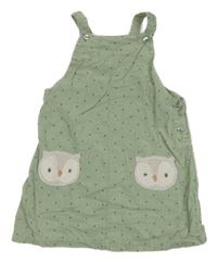 Světlezelené puntíkaté manšestrové šaty se sovičkami John Lewis