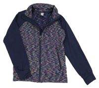 Tmavomodro-barevná melírovaná sportovní propínací mikina Yigga