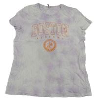 Bílo-fialové tričko s nápisem Only