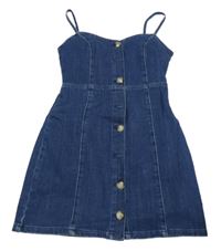 Modré riflové šaty 