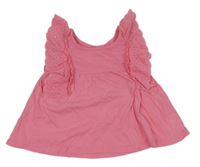 Růžový top s volánkem Zara