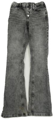Šedo-černé bootcut elastické rifle H&M