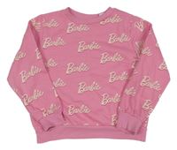 Růžová mikina s nápisy - Barbie H&M