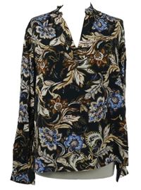 Dámská černá halenka s květy Emily Van Den Bergh