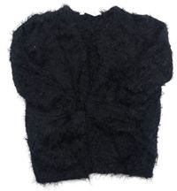 Černý svetrovo/chlupatý cardigan H&M