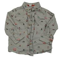 Šedá košile s auty Tu