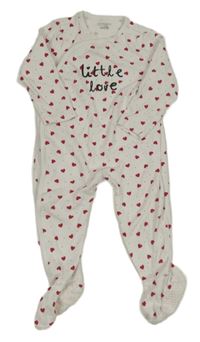 Bílý overal se srdíčky a nápisem Primark