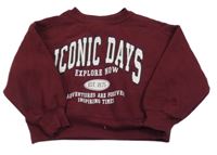 Vínová oversize mikina s nápisem Zara