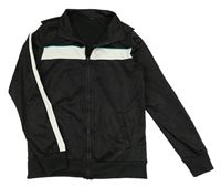 Černo-bílá propínací sportovní mikina 