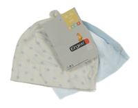 Nové - 2x čepice - bílá s hvězdami + světlemodrá Ergee