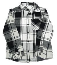 Černo-bílá kostkovaná košile Nutmeg