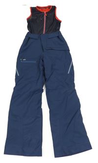 Tmavomodro-neonové funkční lyžařské kalhoty Decathlon