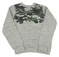 Šedá mikina s army vzorem Y.F.K.