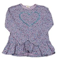 Lila květované triko s flitry 