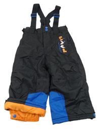 Antracitovo-safírové oteplovačky s kšandami Kiki&Koko