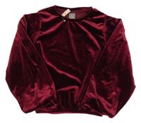 Vínové sametové triko 