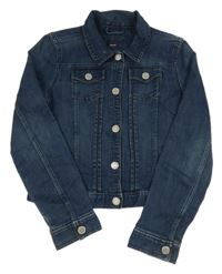 Tmavomodrá riflová crop bunda GAP