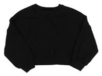 Černá žebrovaná crop mikina Next