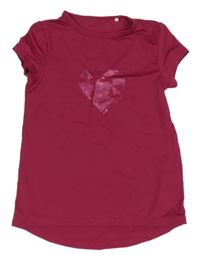 Malinové sportovní tričko se srdcem Topolino