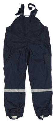 Tmavomodré šusťákové nepromokavé laclové podšité kalhoty Topolino