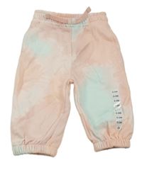 Nové - růžovo-světlemodré vzorované tepláky dunnes