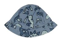 Modrý riflový podšivý klobouk s dinosaury