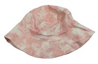 Růžovo-bílý batikovaný klobouk F&F