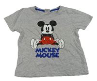 Šedé melírované tričko s Mickeym Disney