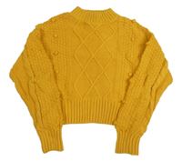 Žlutý vzorovaný crop svetr Matalan