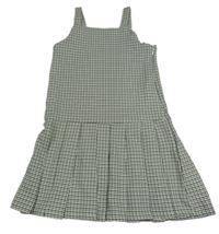 Bílo-černo-limetkové kostkované šaty Primark