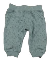 Zelenošedé tepláky se stromečky