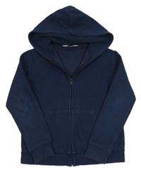 Tmavomodrá propínací mikina s kapucí H&M